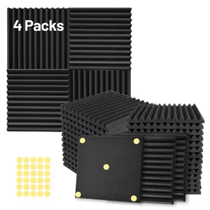 Acoustic Foam Panel, 4pcs Soundproofing Foam Panel, Durable High Density Soundproofing Foam, Sound Absorbing Foam for Home Studio, Recording Studio