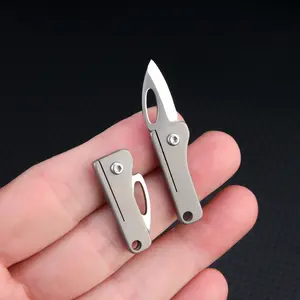 Mini Titanium Alloy Pocket Knife Keychain, Portable Folding Blade, Compact for Outdoor Camping Daily Use, Holiday Gift, Outdoor Camping Knives