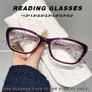 black and white pattern Reading Eyeglasses, vintage ultra-light spring hinge design, anti-fatigue computer blue light protection, elegant style,  10 to  4.0 diopter range, vision auxiliary accessories, exquisite and durable glasses