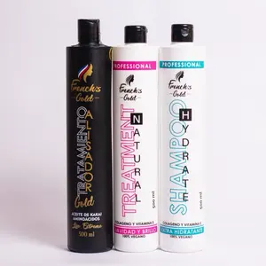 French Gold Kit Shampoo Treatment & Keratina 500ML Professional Hair Care Set