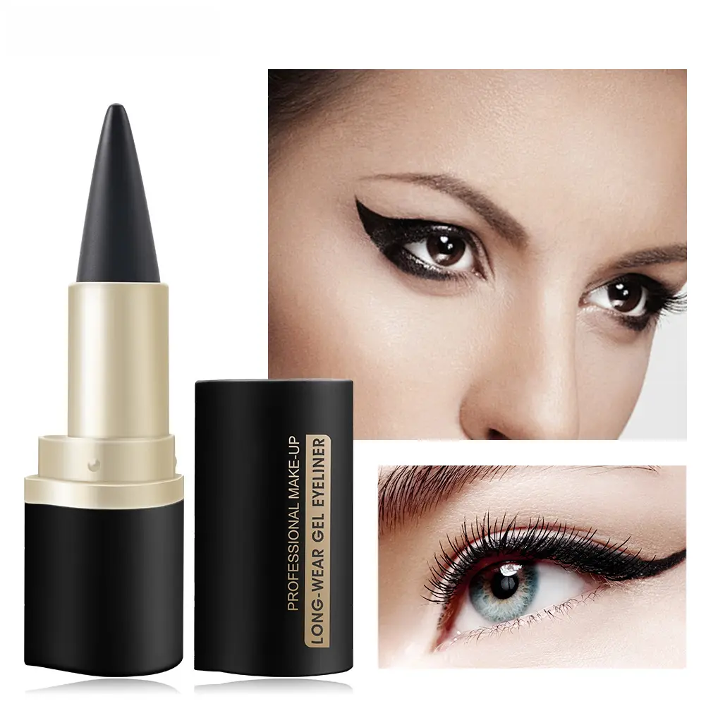 Black Solid Waterproof Eyeliner Pencil - Long Wear, Quick-Drying, Smudge-Proof, Matte Finish Cosmetic with Strong Texture for Professional Eye Makeup, Long Wear Eyeliner
