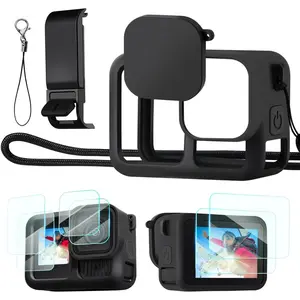 K&F CONCEPT Silicone Sleeve Protective Cover Compatible with GoPro Hero 13 Black, Battery Side Lid + Screen & Lens Protectors & Lens Caps & Lanyard Action Camera Accessories Kit