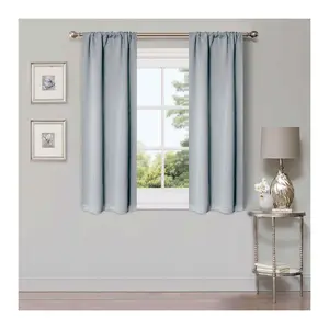 Superior Modern Solid Blackout 2-Piece Curtainet, 26X63