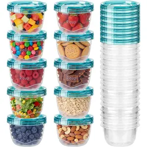 40 PCS Duty Deli Containers, 16 oz Freezer Containers with Twist Top Lids Meal Prep, Salad Yogurt, Reusable BPA & PFAS Free, Stackable, & Dishwasher Safe