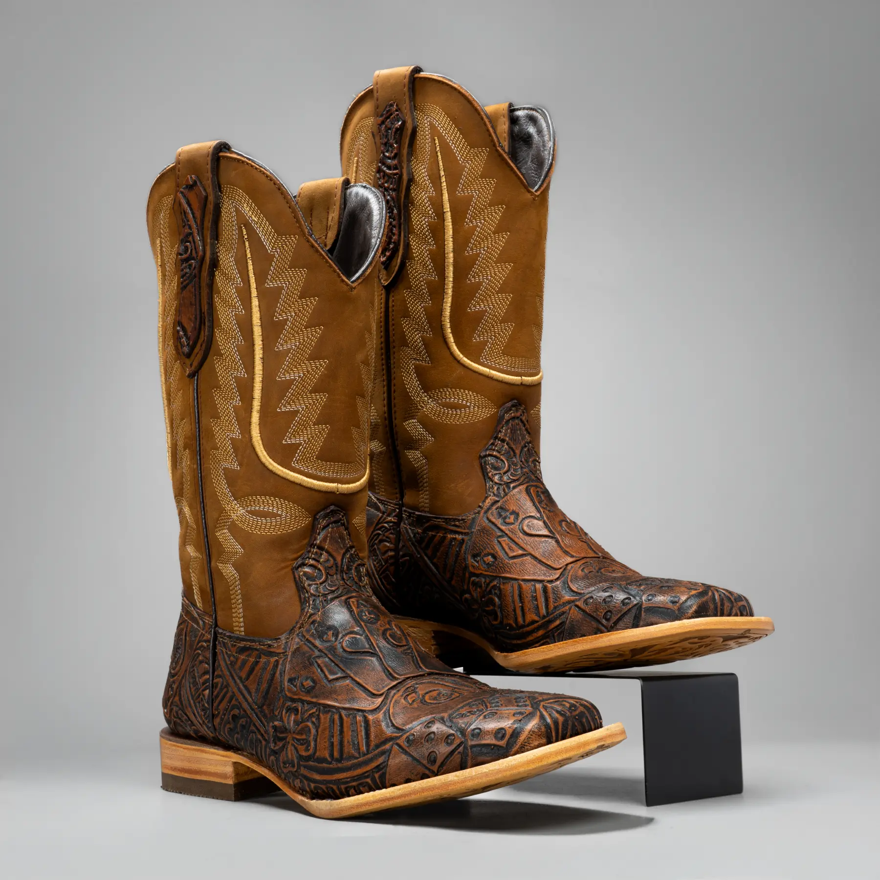 Men's Western Boots: "The Gambler" Square Toe Cowboy & Rodeo Boots