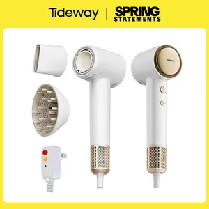 Tideway SilkJet Pro High-speed Hair Dryer 110,000 RPM Brushless Motor & Ionic Technology  4 Temperature Settings Thermo Control Technology Ergonomic Design, Perfect Present for Men Women Friend Family Gift October Viral