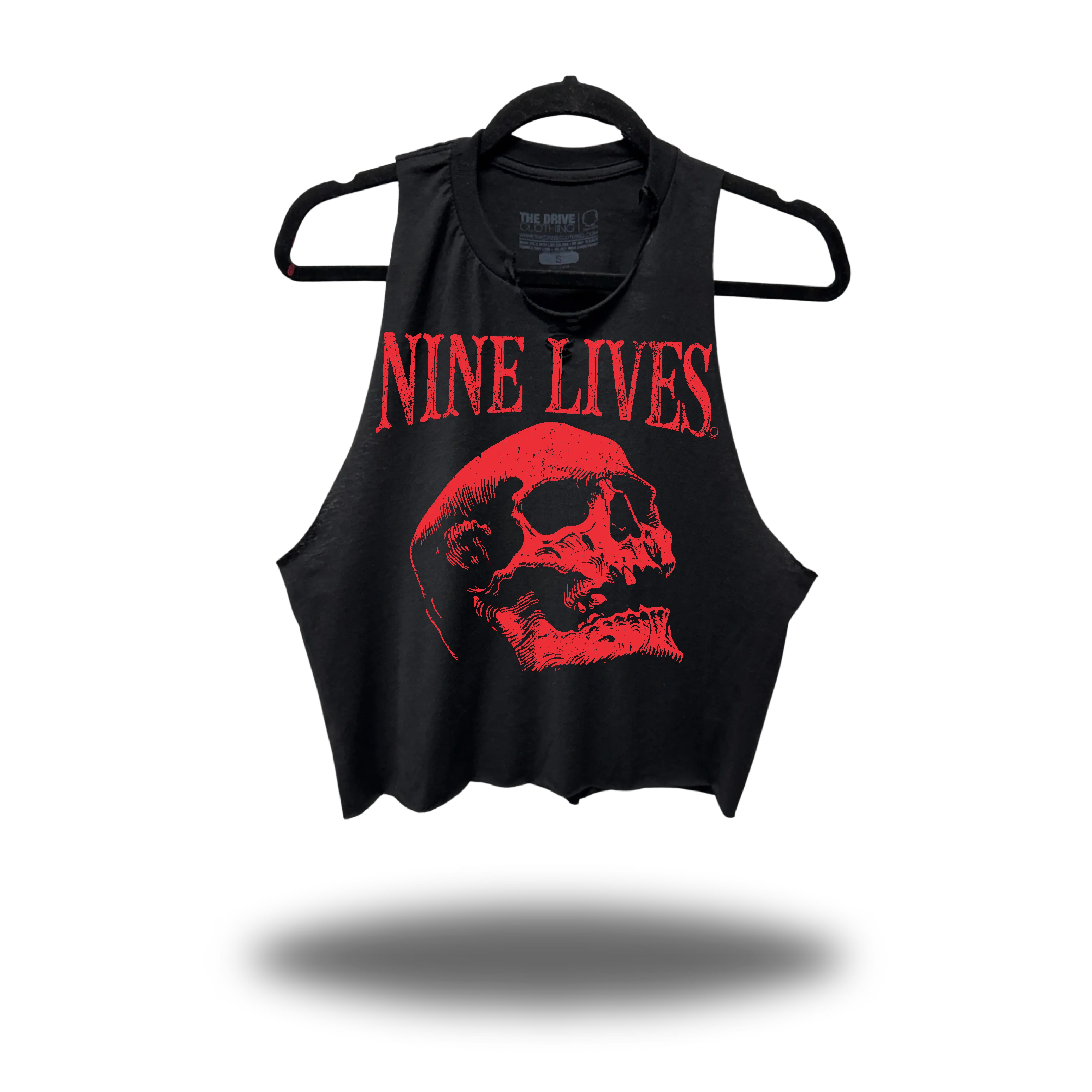 NINE LIVES - ROAD RASH BLACK CROP STRINGER