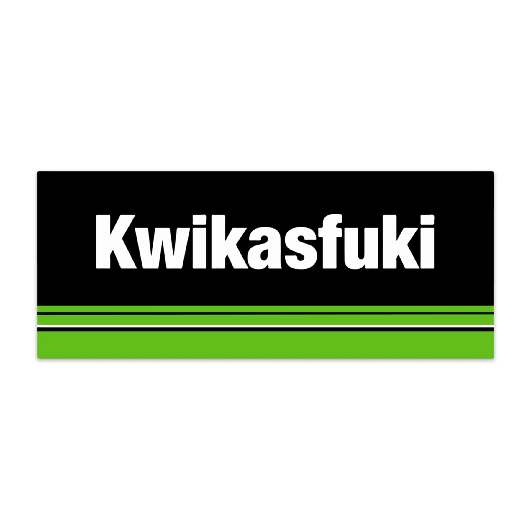 Kwikasfuki Vinyl Sticker, Funny Motorcycle Parody Decal, Humorous Car Bumper Sticker, Window Decal