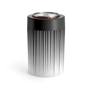 Black Vertical Barcode Stripe Can Holder | Cooler Sleeve, Beverage Insulator