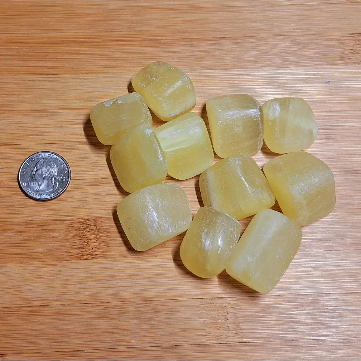 Tumbled Lemon Yellow Calcite