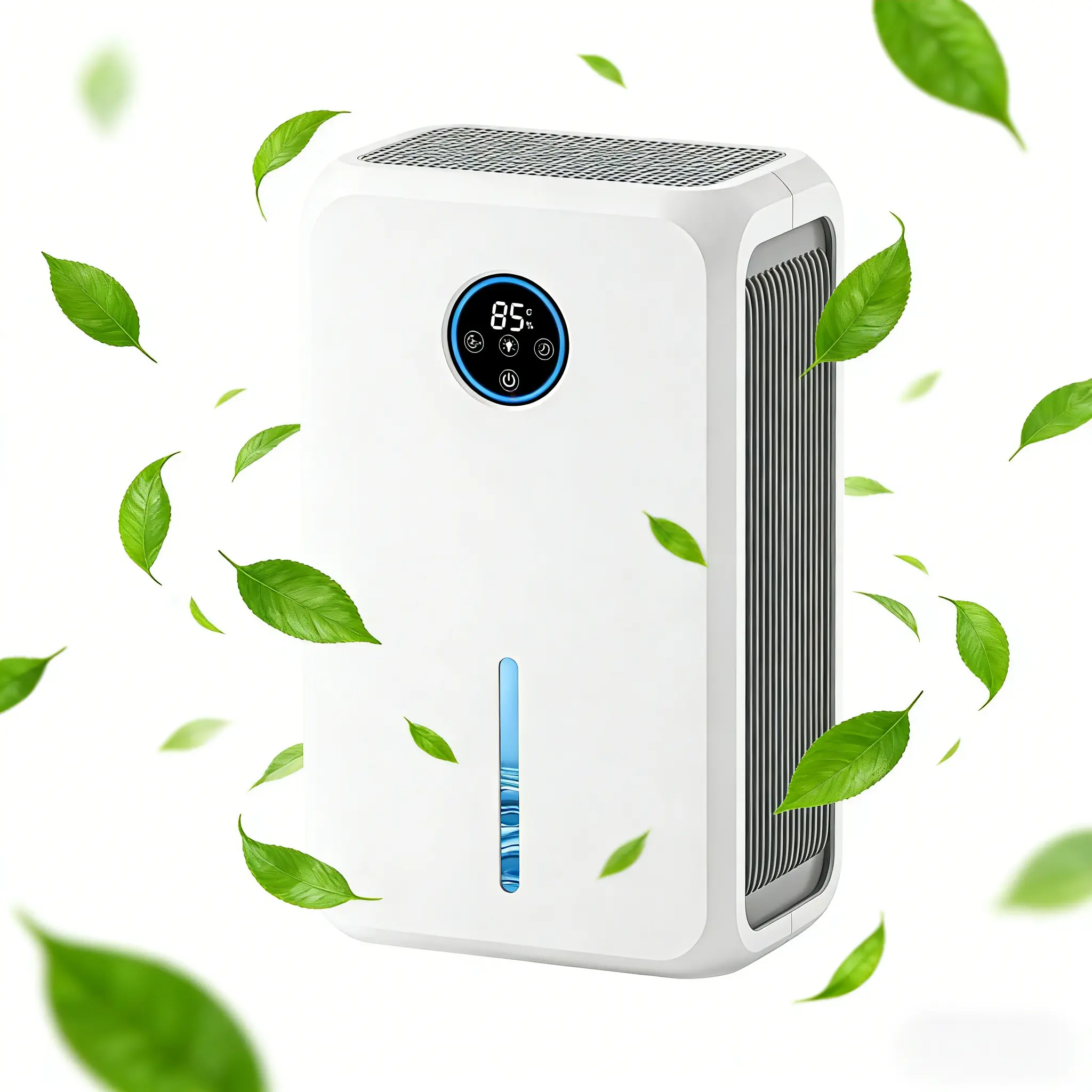 Compact Dehumidifier for Home and Closet, Quiet Operation for Moisture Control with 2.6L Water Tank, LED Display Screen, and Auto Shut-Off, Rv, Bathroom, Moisture Removal