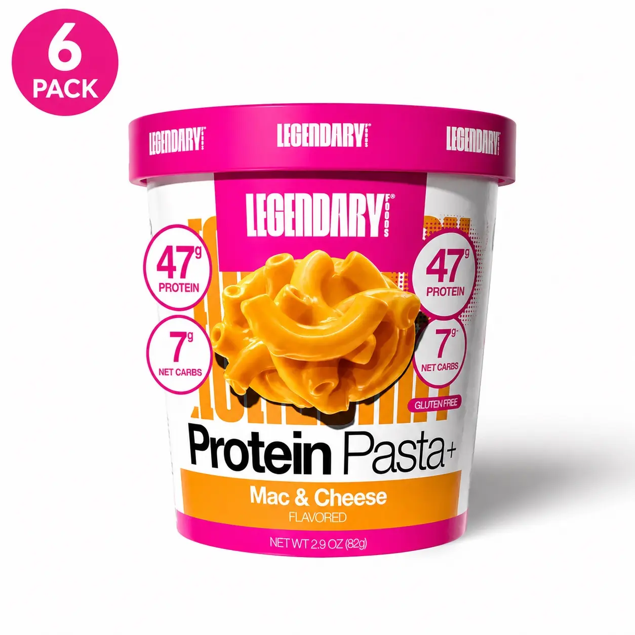 Legendary Foods Low-Carb, High-Protein Creamy Cheese Noodles Mac & Cheese Single-Serve Cups - 6 Cups
