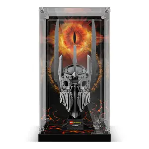 Acrylic Display Case for 11373 Sauron’s Helmet (Only Case - Model Not Included) Dustproof Illuminated Showcase for The Lord of the Rings Collection