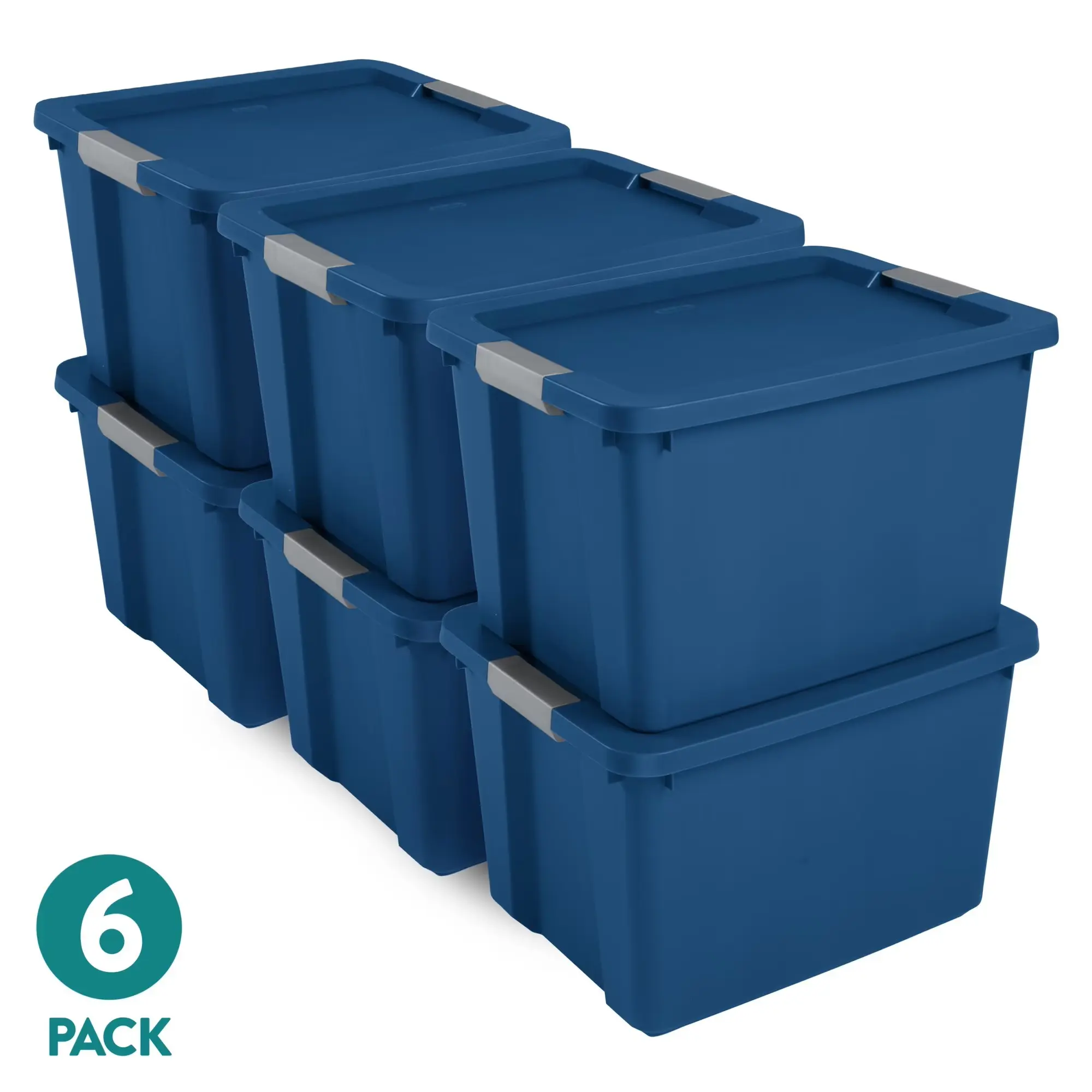20-Gal Blue Latching Plastic Storage Tote, Home Organizer Storage Bin with Latch Lid 20-Gal Blue Latching Plastic Storage Tote, Home Organizer Storage Bin with Latch Lid