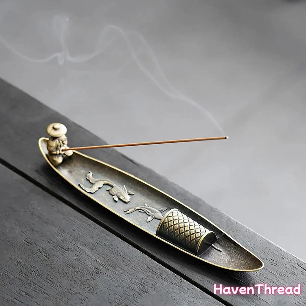 Vintage Boat-Shaped Odorizing Incense Holder, 1-Count Fragranced Bag Accessory, Desktop Aroma Freshener for Home Office Decor, Diffuser Stick Aromatherapy Tool, Odorizing Incense Holders, Incense Incense Holders