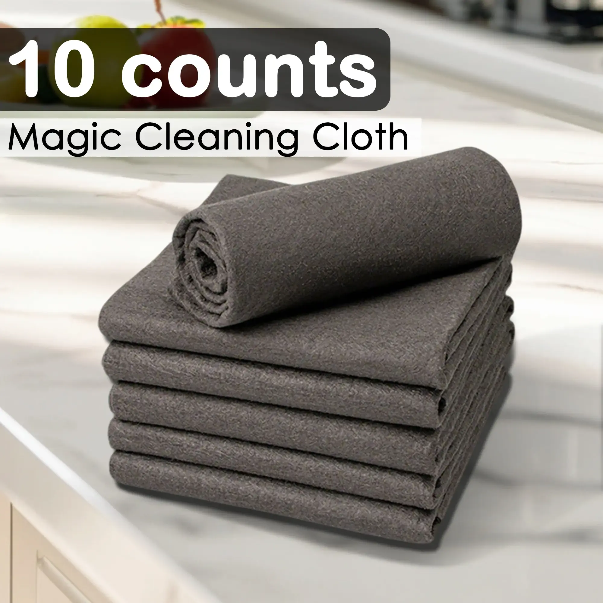 10-Count Magic Cleaning Cloths - Reusable Thick Streak-Free Microfiber Wipes for Windows/Glass, Car, Dorm and Home Essentials