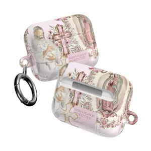 Holy Grace Floral Virgin Mary AirPods Case with Keychain - Christian Aesthetic Earbud Cover