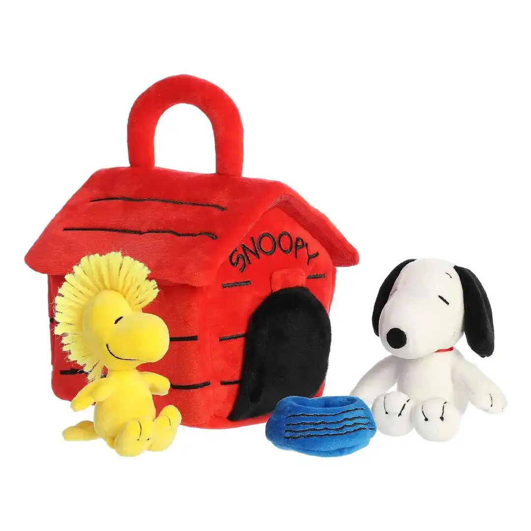 Aurora Peanuts Fancy Pals 7" Snoopy's Dog House Playset - 6"x7"x6" Durable Soft Touch Stuffed Toy, Cute Collectibles, Animal Character Toy for Peanuts Fans & 12+ Years