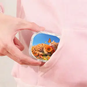 Sunflower Orange Cat Printed Braces Box, Sealed Portable Orthodontic Retainer Storage Case, Dust-Proof Drop-Resistant Invisible Braces Box