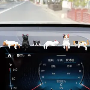 Dashboard Decor Rear View Mirror Accessories, Set of 6 Mini Cats Cute  Decorations Interior, Computer  Figurines for Women Girl