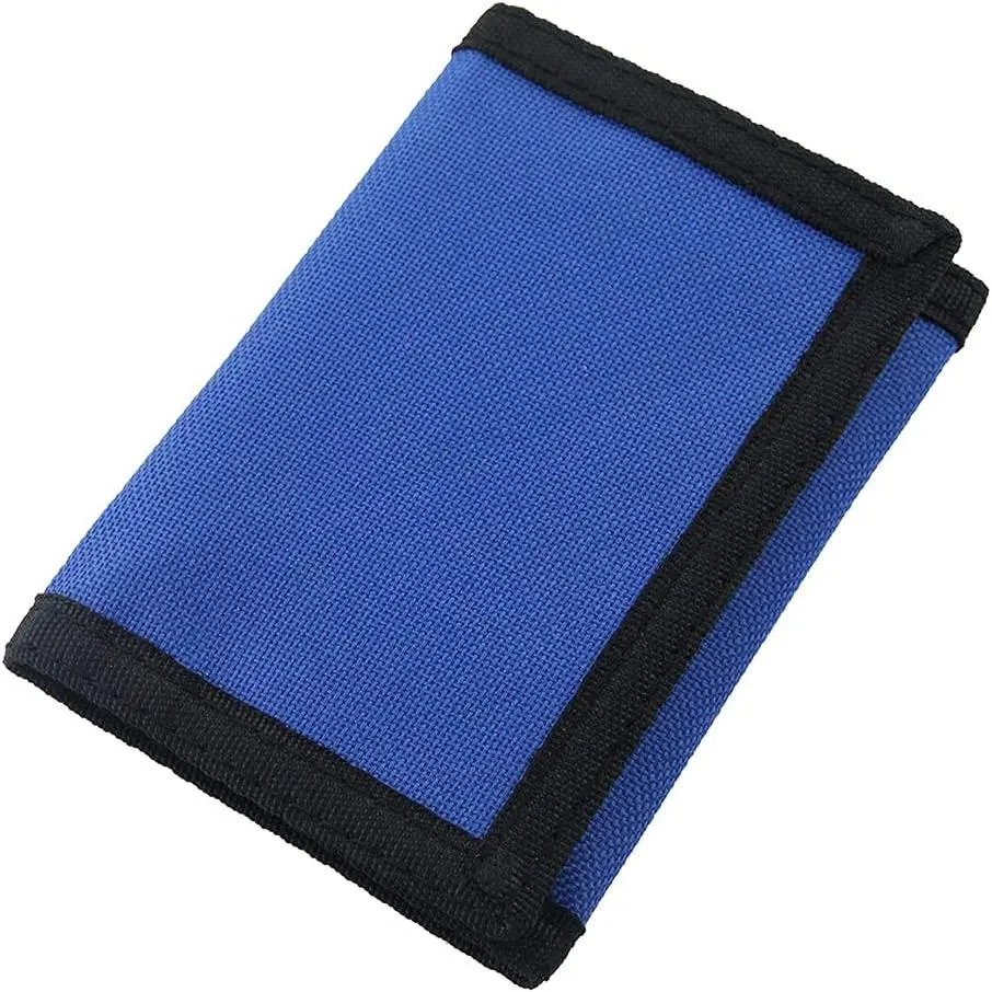 P-KWL09  RFID Blocking Canvas Wallet for Men and Women - Trifold Nylon Wallet with Magic Sticker, Teen Wallet for Boys, Wallets for Teens Boys (Navy Blue)