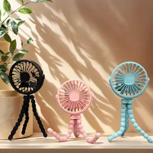 1pc Portable Flexible Stroller Fan with USB Rechargeable Battery - 360° Rotatable, Quiet Personal Fan for Baby, Camping, Treadmill, Desk, Outdoor & Home Use