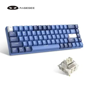 Portable Mechanical Gaming Keyboard, LED Backlit, Compact 68 Keys, Mini Wired Design, Compatible with Windows Laptop PC MAC
