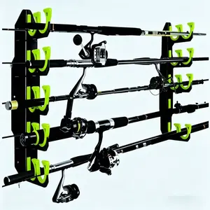 Fishing Rod Holders Wall Mounted Rack Ideal for Garage or Warehouse Fishing Gear Storage