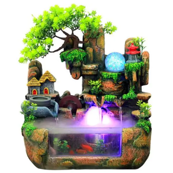 Rockery Fountain Waterfall Feng Shui Desktop Water Sound Indoor Desk Decoration Ornament Multicolor