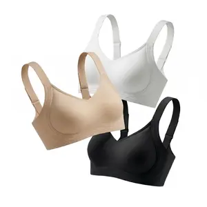 SoFlace Women’s Wireless Jelly Minimizer Push-Up Bra - Full Coverage, Seamless T-Shirt Bra, No-Dig Anti-Chafe Breathe Auto-Adjusting Comfort, Everyday & Light Sports Use, Minimizer Bra, Push Up Bras For Women