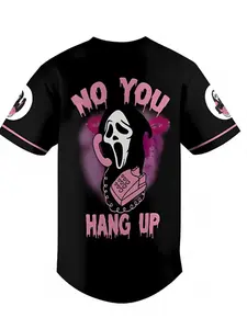 Ghostface Scream baseball jersey, No YouHang Up horror movie shirt, quirky unisex outfit, soft touch, fashionable item