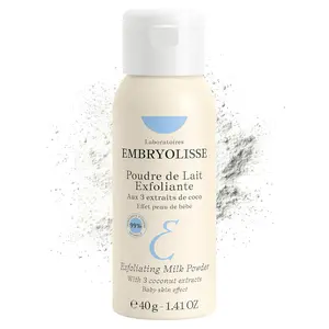 Embryolisse Milky Gentle Foam Exfoliating Face Scrub Powder - Cleansing Facial Cleanser with Coconut & Milk Powder, Smoothing, Toning - 1.41 Oz