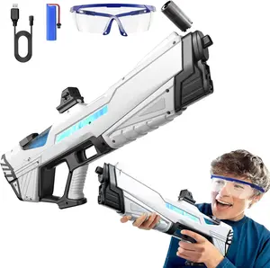 Skirfy Electric Water Toys, Automatic Water Suction with 19-32Ft Shooting Range, Battery Powered Waterproof Water Toy, Pool Beach Outdoor Party Toys