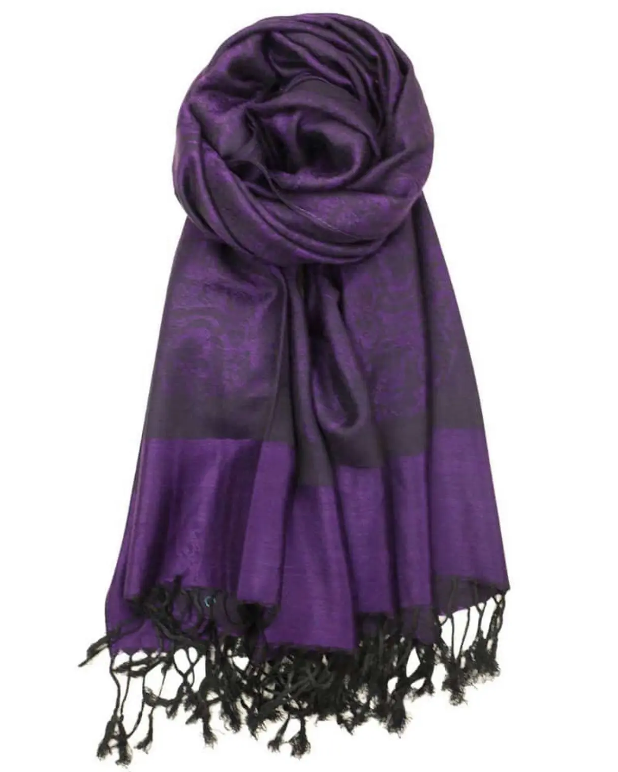 Purple & Black Paisley Rave Pashmina