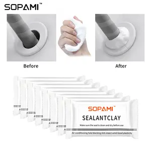 SOPAMI Sealant Clay 20pcs Patented Sticky Pipe Sealant Mud for Air Conditioning Hole Blocking Anti Insect Windproof Quick Dry Adhesive