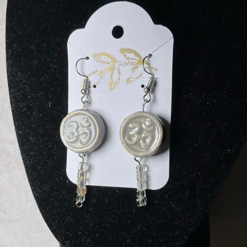 Crown Chakra Bead Dangle Earrings