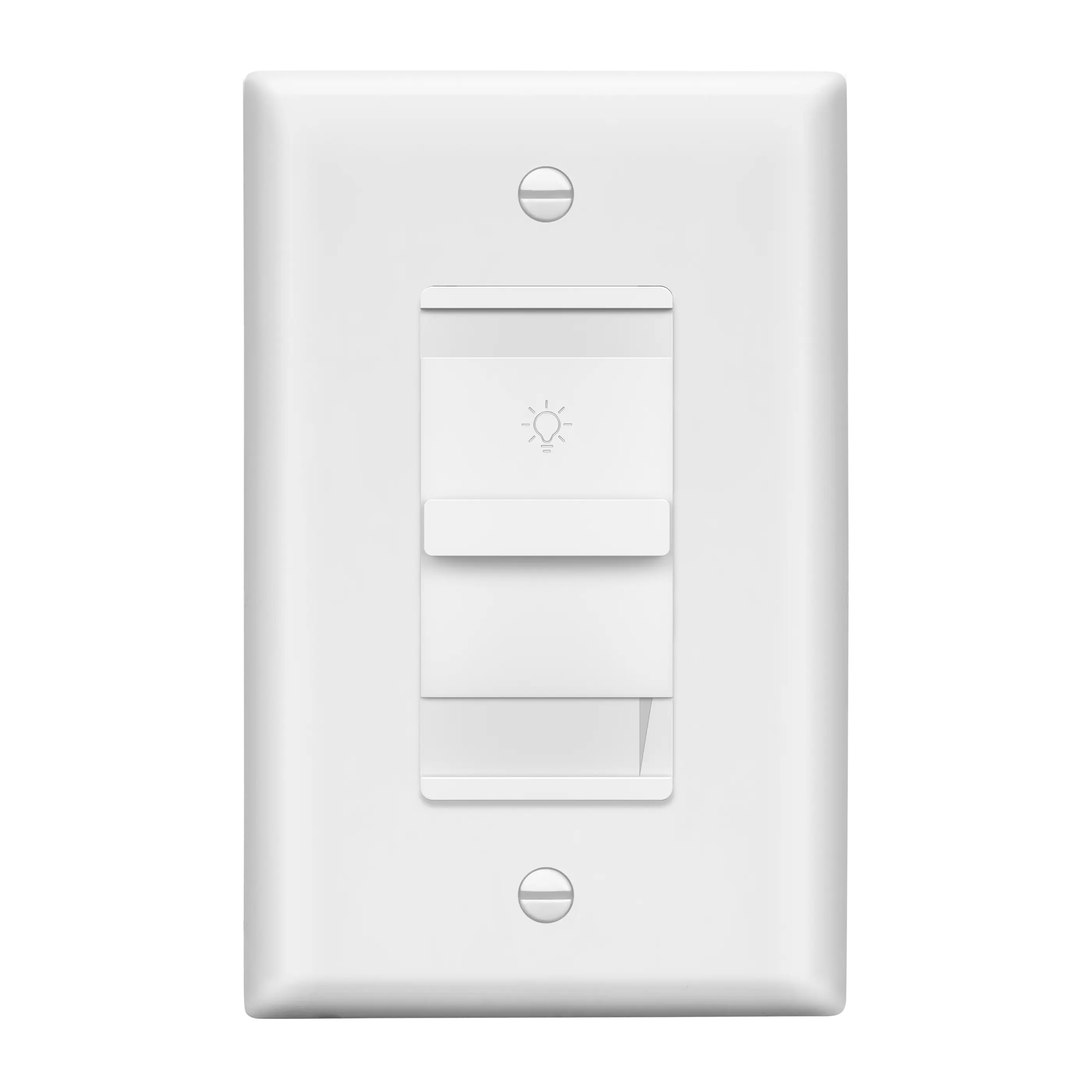 LIDER Decorator Dimmer Light Switch, Single-Pole, 200W LED/CFL, No Neutral Required, Wall Plate Included