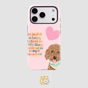 A dog-themed Bible verse design phone case that combines film and a practical, eco-friendly, non-slip, and drop-proof design. Compatible with iPhone 17-11 Pro/Pro Max/Plus. A perfect phone case gift for family and friends. Phone Decoration
