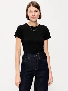 Old Navy Women's Hug Double-Layer Crew Neck Top