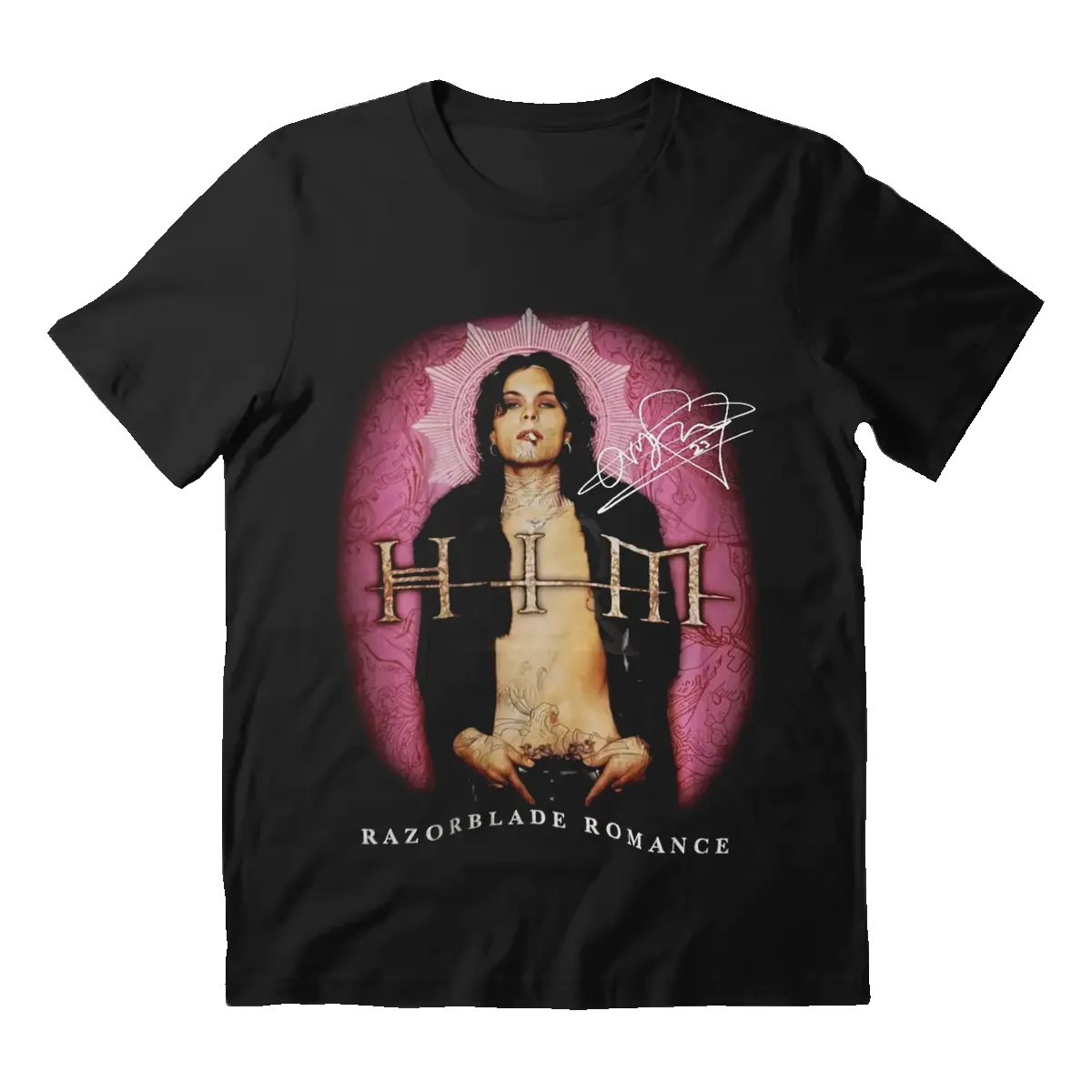 Vtg Ville Valo Razorblade Romance Cotton Black T-Shirt, Rock Hip Hop Sport Style Tee, Menswear Top