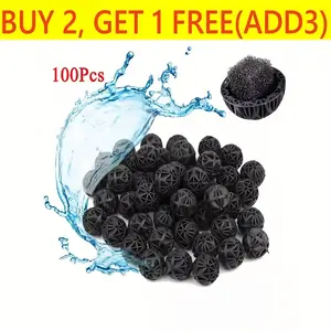 Aquarium Bio Balls Filter Media - 16mm Diameter, 100-Piece Bulk Pack for Fish Tank Canister Filter Cleaning
