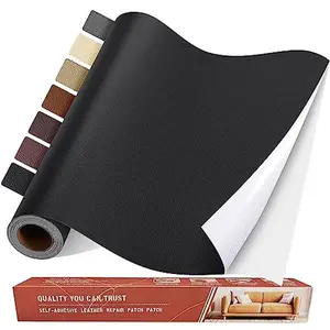 Self Adhesive Leather Repair Patch Kit, 31.4 in x 16 in Large Vinyl Leather Repair Tape for Furniture, Car Seat, Couch, Sofa, Chair Black