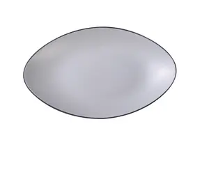 Yanco BM-211 Scratch-Resistant Melamine Oblong Plates (11.5x7x1.25 in) - Pack of 12, Birmingham-Style Kitchen Dining Tableware
