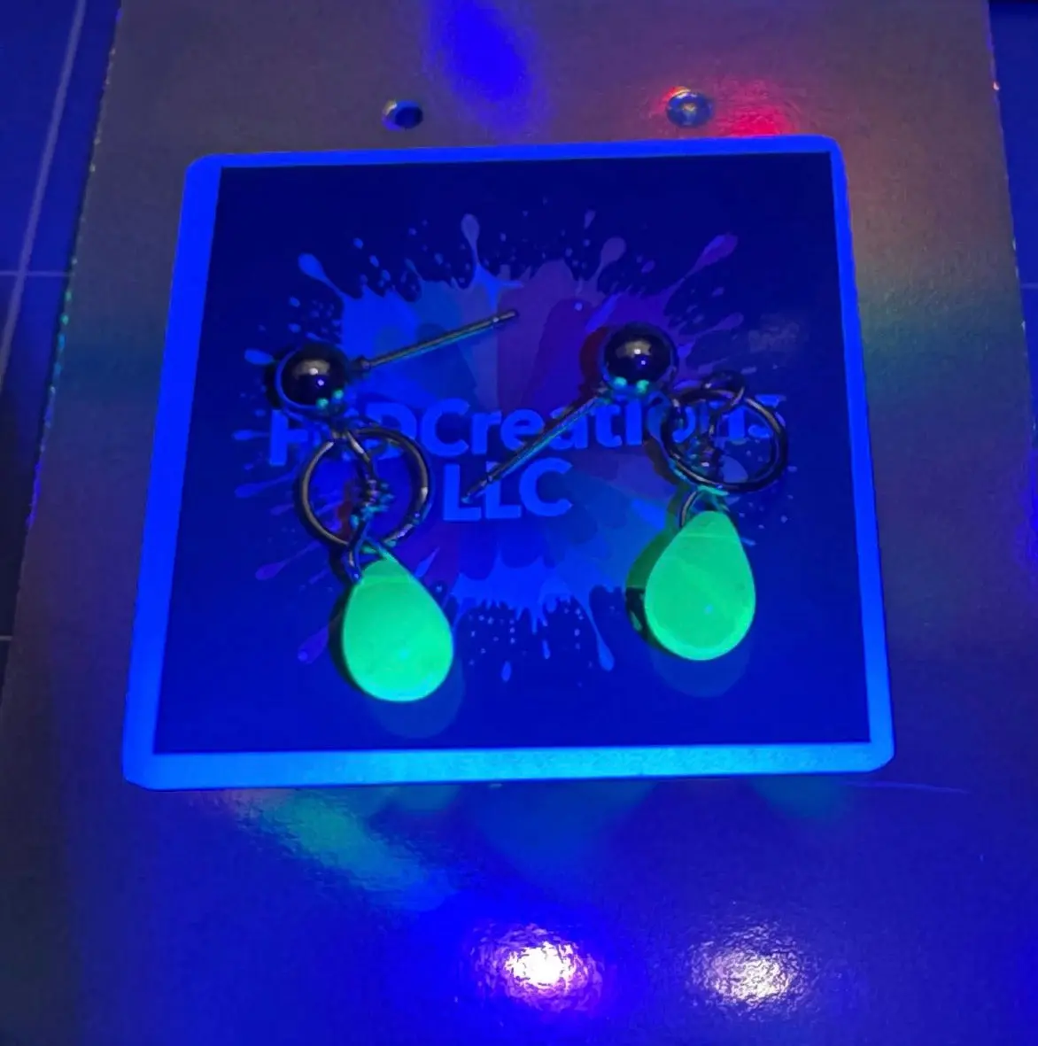 Handmade Uranium Glass Glow Earrings
