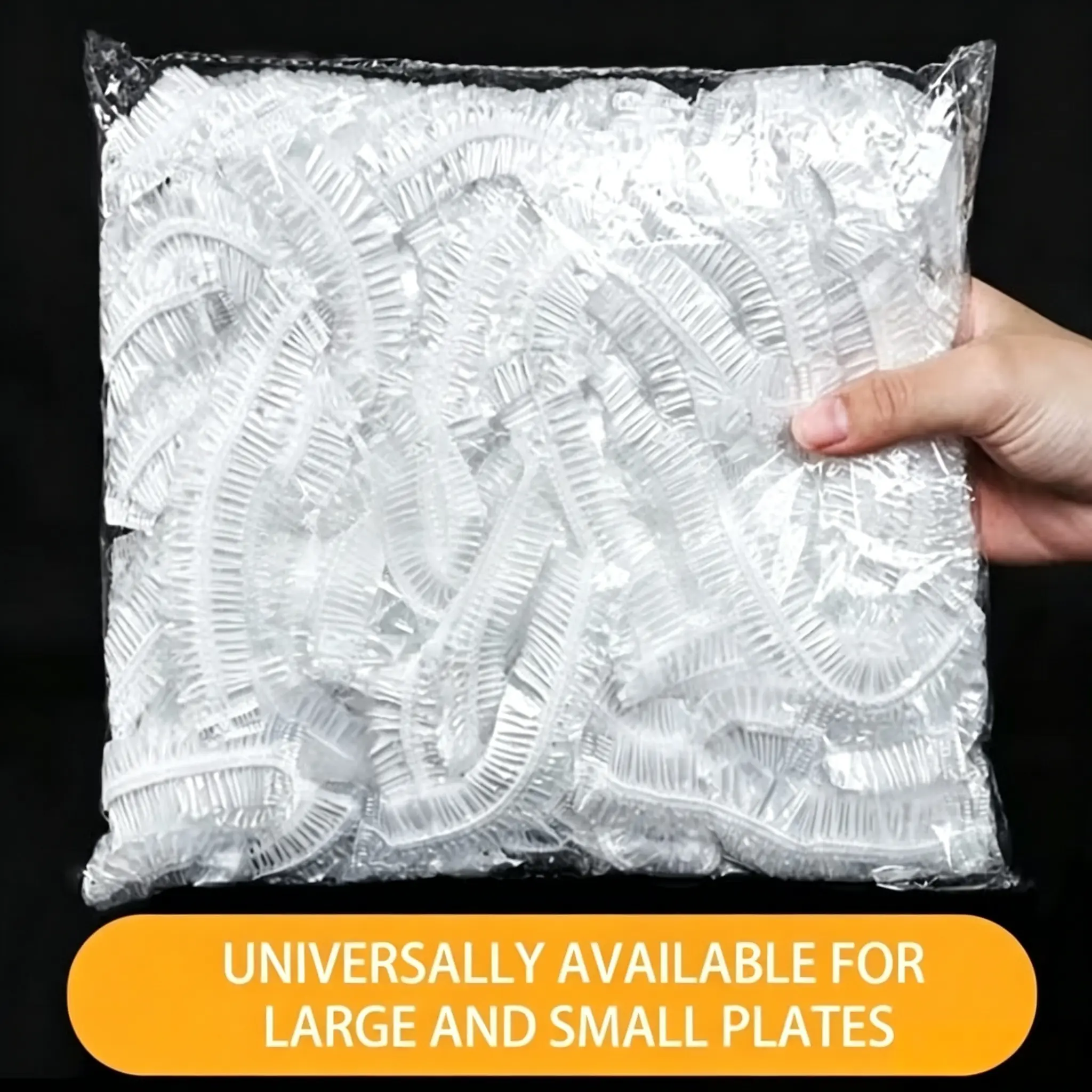 100-Piece Large Size Transparent Food Grade Reusable Elastic Bowl Lids, Kitchen Utensils for Food Storage Containers, Meal Preparation