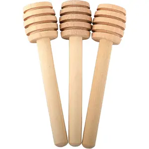 3Pcs Wooden Mini Honey Dipper Sticks Honey Spoon for Honey Jar Dispense Mixing Stirrer