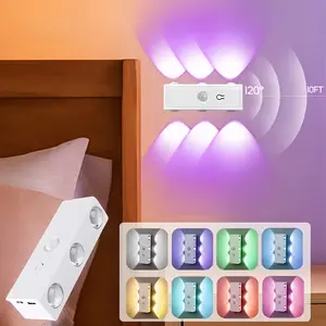 LED Motion Sensor Night Light, Magnetic Wall Lamp, Detachable Wall Mount Lighting, USB Rechargeable LED, Wireless Stair Lights, Modern Mood Lighting