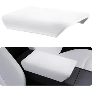 BASENOR Center Console Armrest Cover for 2025 2026 Tesla Model Y Juniper/Model 3 Highland [Non-Slip] [No Logo] Arm Rest Protector Accessories TPU White (Standard/Premium/Performance)