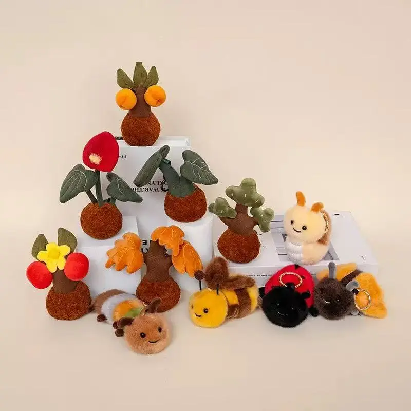 Cute succulent plush doll, soft and adorable companion toy, realistic tulip plush pillow, girly bedroom decor, lovely mushroom plush keychain, creative bag charm