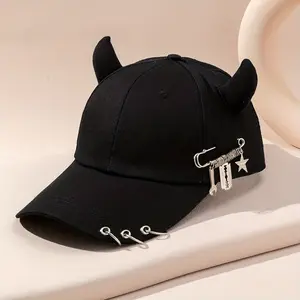 Fashion Casual Cool Street Hip Hop Style Street Outdoor Horn Baseball Cap with Horns, Daily Accessories For Men And Women